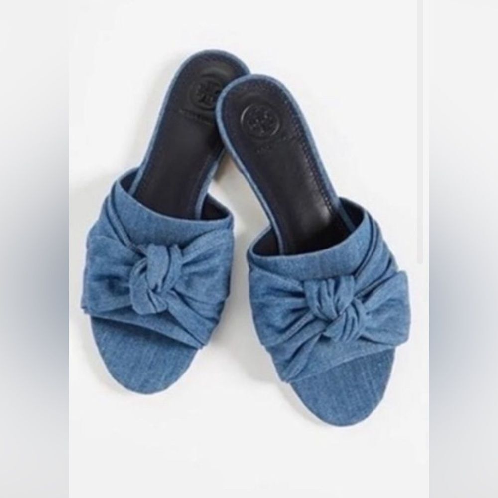 Tory Burch Annabelle Bow Slides Size 9.5 - image 1